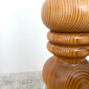 A Large pair of Swedish pine table lamp bases from the 70s. Scandinavian mid century modern. image 6