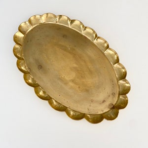 Swedish mid century modern brass tray / plate. Handmade in the 60s or 70s. TH, Arvika.