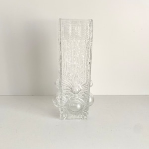 Clear Swedish glass vase from the 60’s. Gallo, Sea glasbruk. Scandinavian mid century modern