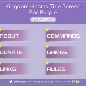 Kingdom Hearts Twitch Panels KH Panels Twitch Kingdom Hearts Title Screen Bar Purple