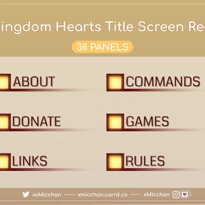 Kingdom Hearts Twitch Panels KH Panels Twitch Kingdom Hearts Title Screen Red