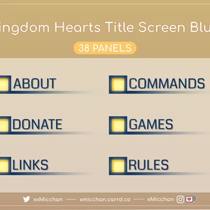 Kingdom Hearts Twitch Panels KH Panels Twitch Kingdom Hearts Title Screen Blue