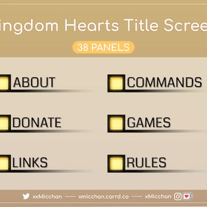 Kingdom Hearts Twitch Panels KH Panels Twitch Kingdom Hearts Title Screen