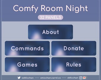 Painéis Twitch Comfy Room Night