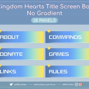 Kingdom Hearts Twitch Panels KH Panels Twitch Kingdom Hearts Title Screen Blue Bar No Gradient