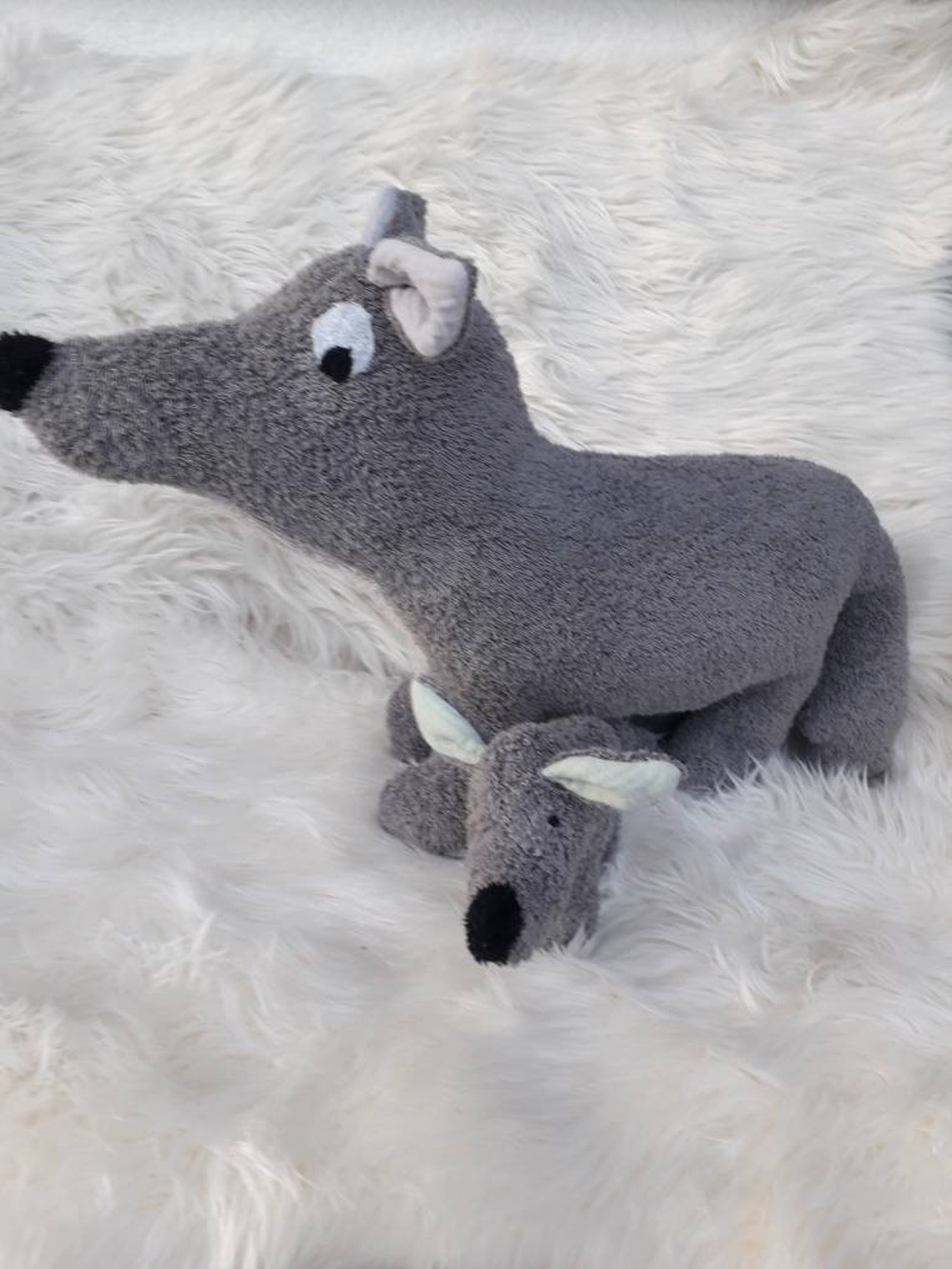 Kuscheltier Großer Wolf zum Kuscheln großes Kuscheltier | Etsy