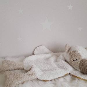 Snuffle cloth owl, snowy owl Hedwig, cuddly cloth, baby comforter, gift for birth or baptism