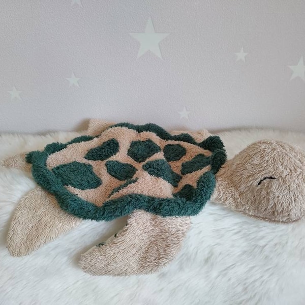Cuddly blanket turtle, cuddly blanket, baby cuddly blanket, gift for baptism or birth
