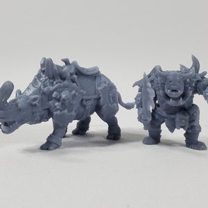 War Boss and Rhino | Kyoushuneko | 28mm |  Wonder Worlds | Dungeons and Dragons | Tabletop | Scatter Terrain | RPG | DnD | D&D | Minitaures