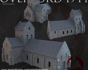 Overlord 1944 Building Village Church | Dark Realms | 28mm | Dungeons and Dragons | Tabletop | DnD | Terrain | RPG | Miniatures | Pathfinder