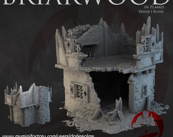 Briarwood House Ruins 1 Dark Realms 28mm Sci-fi Cyberpunk Tabletop Terrain RPG Mecha Cyber Fantasy Role Pathfinder