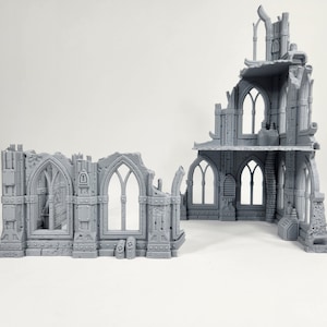 Gothic Ruins Building 1 | 28mm Terrain for Tournament Competition 2000 Point Game of 40k Tabletop Gaming Dungeons and Dragons D&D Wargame