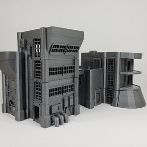 Neocity-krachtcentrale GEBOUW (2 aangesloten) | Dark Realms | 28 mm | Sciencefiction | Cyberpunk | Terrein | RPG | Mecha | Cyber | Fantasie | Rol: