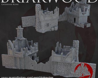 Gate House Ruins | Dark Realms | 28mm | Dungeons and Dragons | Tabletop | DnD | Terrain | RPG | Miniatures | Pathfinder