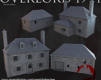 Overlord 1944 Village Farm 1 | Dark Realms | 28mm | Dungeons and Dragons | Tabletop | DnD | Terrain | RPG | Miniatures | Pathfinder