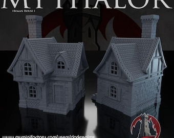 Mythalor Human House 2 | Dark Realms | 28mm | Sci-fi | Cyberpunk | Tabletop Terrain | RPG | Mecha | Fantasy | Role | D&D | Neocity