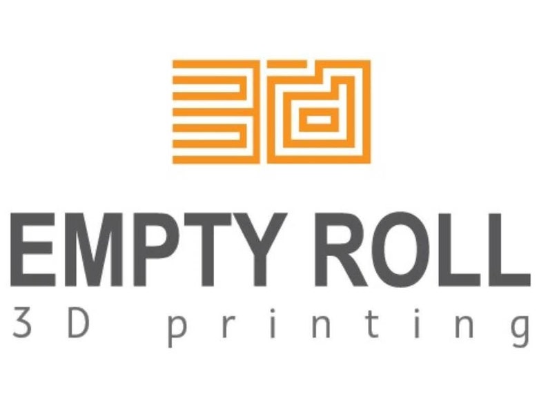 May include: Logo for Empty Roll 3D Printing, featuring a stylized orange 3D design and the text "EMPTY ROLL 3D printing" in gray.