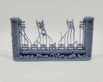 Iron Fence Ruined A | Asgard Rising | 28mm | Fantasy | Dungeons and Dragons | Tabletop | Terrain | RPG | DnD | Pathfinder | D&D | Mini