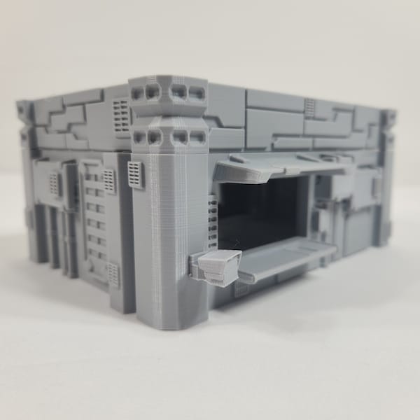 B1 Building | Sci-fi scenery | Dark Realms | 28mm | Sci-fi | Cyberpunk | Tabletop Terrain | RPG | Mecha | Fantasy | Role | D&D | Neocity