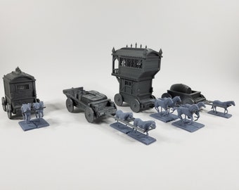 Carts and Wagons  Carriage Set Medieval- City of Drennheim by Code2 Dungeons and Dragons Terrain D&D DnD DandD Wargames Pathfinder