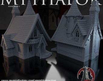 Mythalor Elven Home 2 | Dark Realms | 28mm | Sci-fi | Cyberpunk | Tabletop Terrain | RPG | Mecha | Fantasy | Role | D&D | Neocity