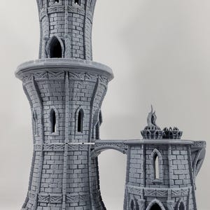 High Elves Lighthouse with Dock | Dark Realms | 28mm | Dungeons and Dragons | Tabletop | DnD | Terrain | D&D | RPG | Miniatures | Pathfinder