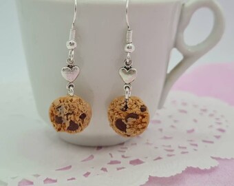 Mini cookie or chocolate cookie earrings