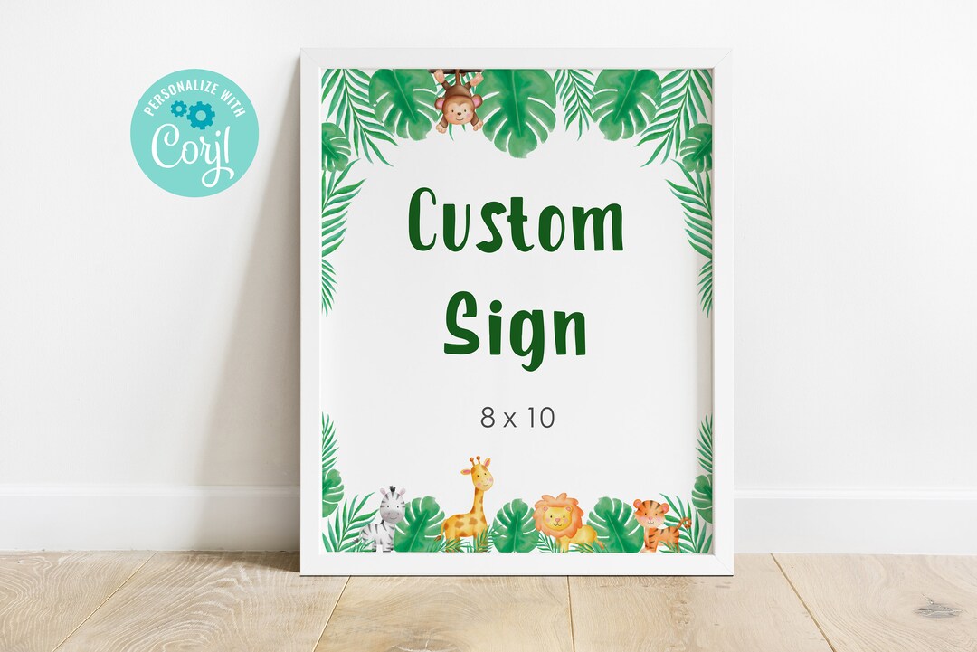 Editable Jungle Custom 8x10 Sign - Etsy