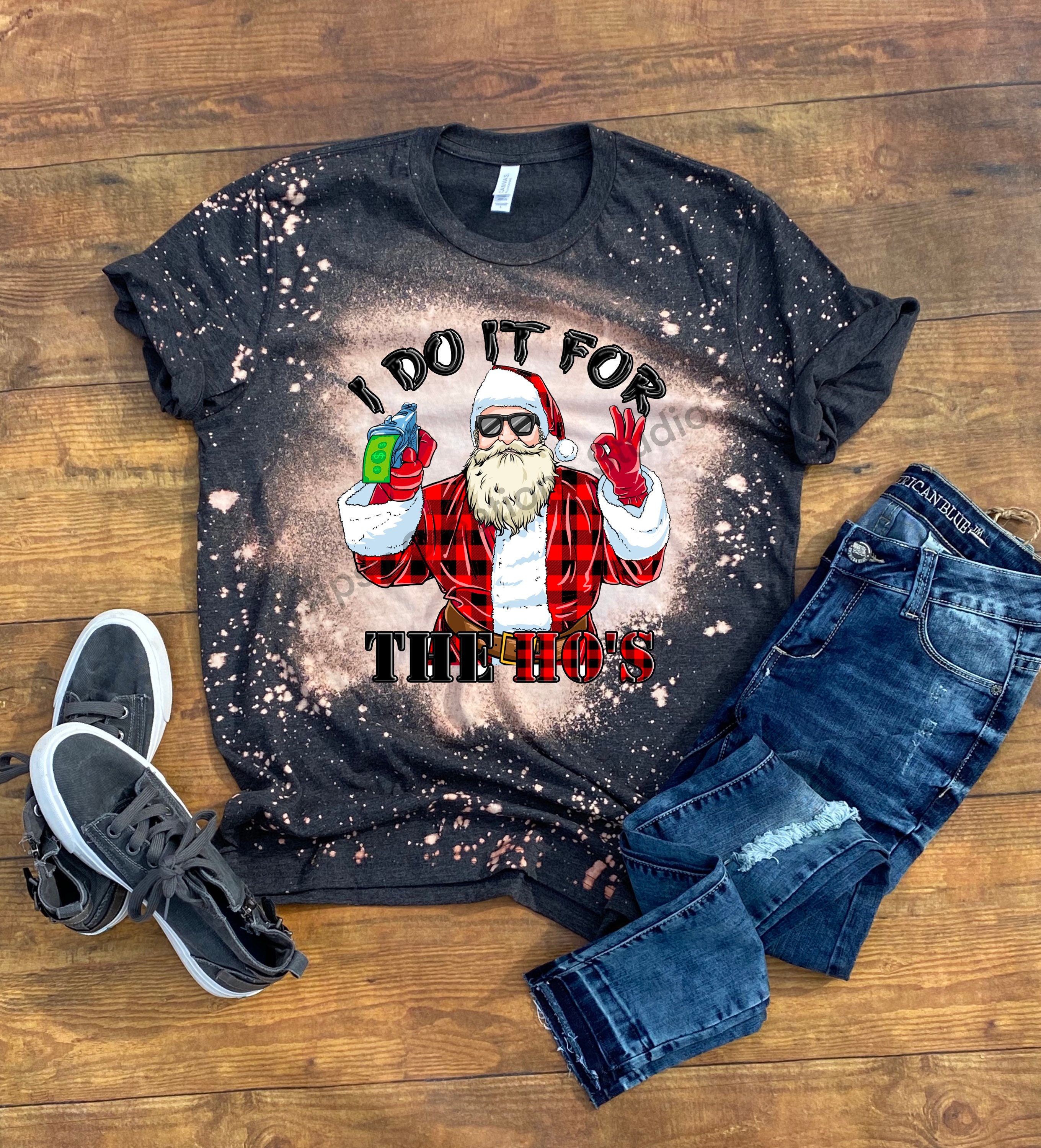 Abbigliamento natalizio Camicie uomo Camicie natalizie Camicie natalizie divertenti Babbo Natale Camicia sbiancata Camicia natalizia sbiancata Camicie da donna Etsy Italia