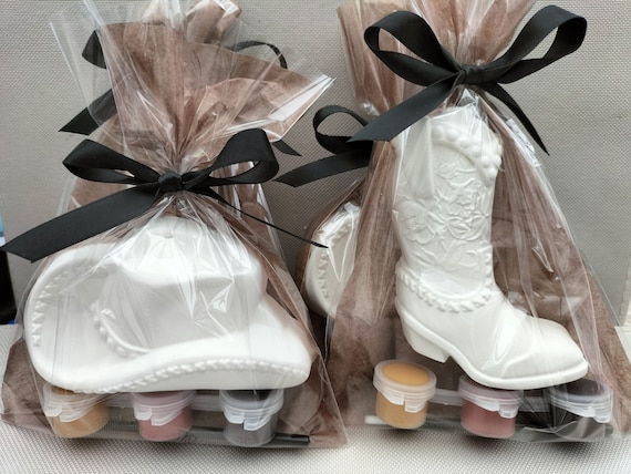 EoBeCy Sacchetto Regalo Cowgirl Compleanno – Set Con Borsa Western Rosa, Carta Velina E Biglietto, Perfetto Per Bomboniere E Regali A Tema Y2K Disco