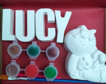 Paint Your Own Name Gingerbread Kit, Christmas Craft