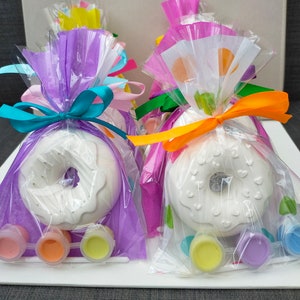 Party favours, donut party favours, party bag fillers, birthday party kit, paint your own Donuts, party activities, party fun