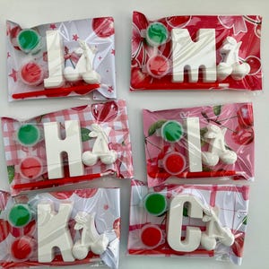 paint your own initial and mini cherry, party bags for kids, party favours, cherry party bags, party gifts, party activities, cherry themed