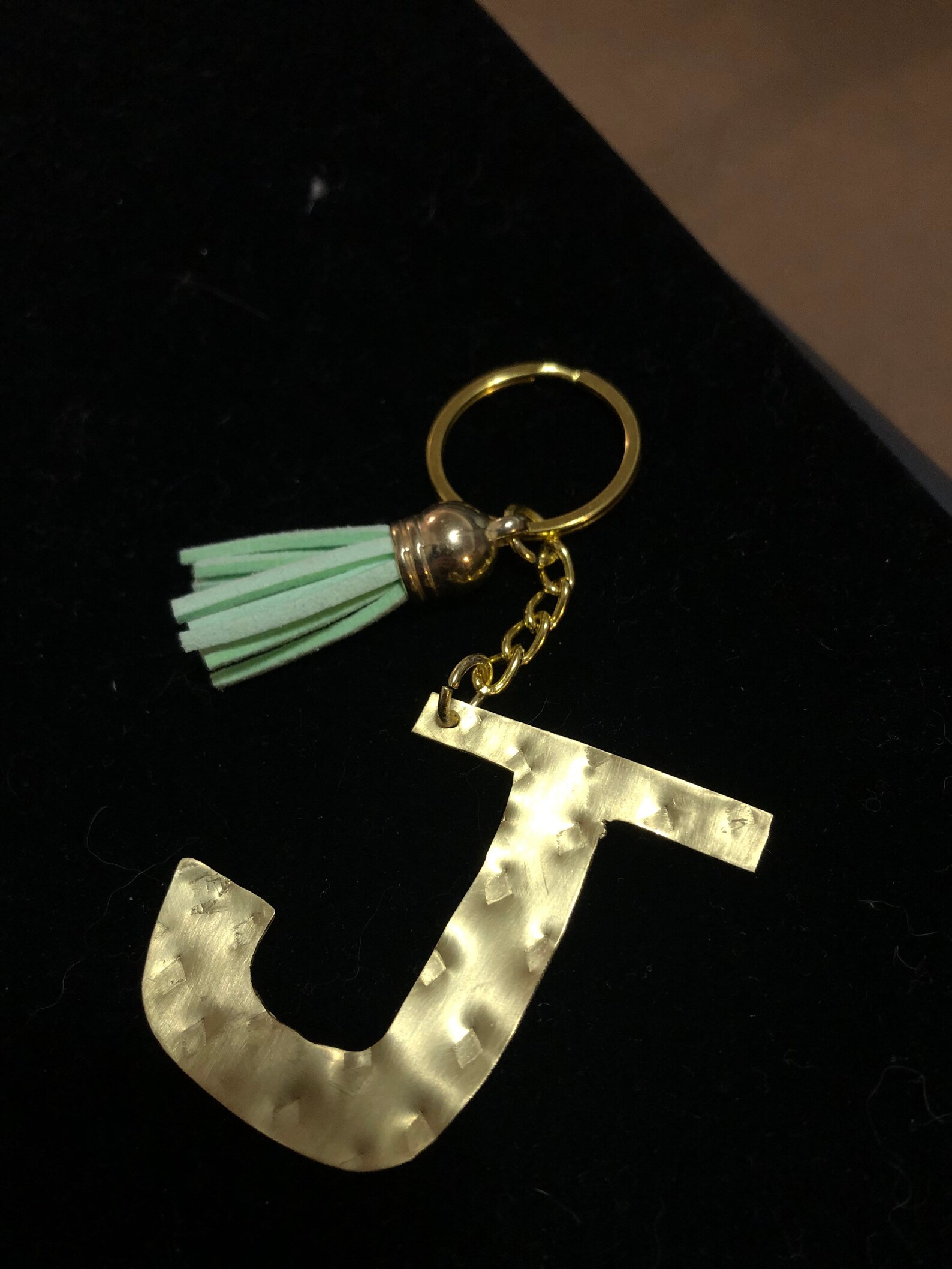 Gold Letter Keychain / Letter J HANDMADE Etsy