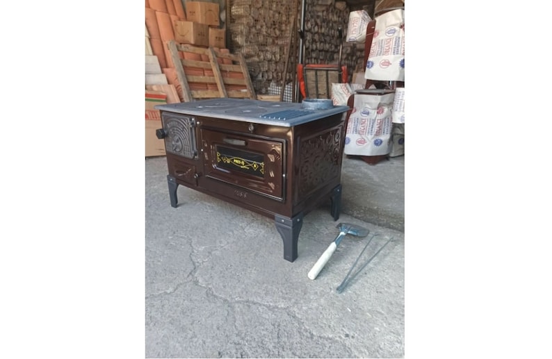 Wood Burning Stove With Oven, Enameled Cast Iron Stove, Cooker Stove