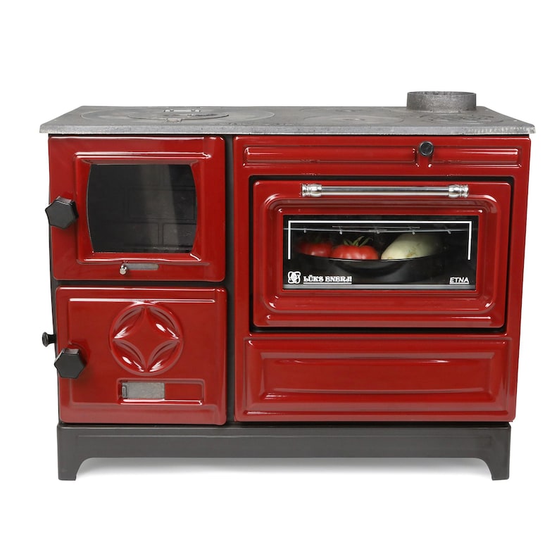 Wood Burning Stove, Cooker Stove, Enameled Cast Iron Stove With Oven