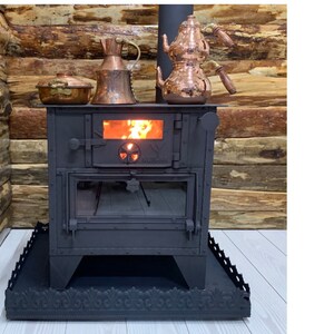 Glass Wood Cooker Stove: Handmade Iron Camping Oven (23.6x17.7)