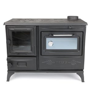 Enameled Cast Iron Stove with Oven, Cooker Stove, Wood Burning Stove, Coal Stove, Cook Stove, Extra Large Fire Chamber and Glass