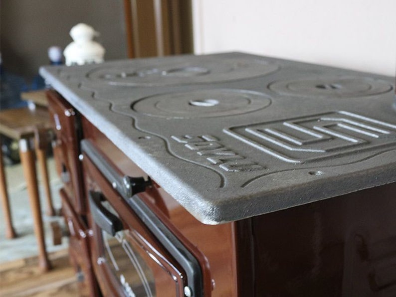 Wood and Coalburning Stove With Enamelcoated Castiron Oven Etsy