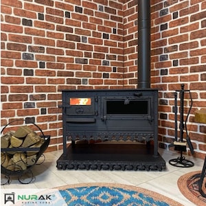 Turkish Wood Burning Cooker Stove: Handmade Cast Iron Oven, Camping Heater