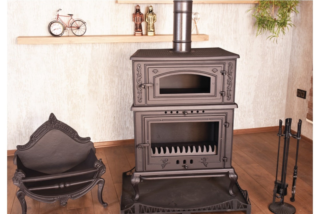 Cast Iron Fireplace Stove With Oven Stove Cast Iron Stove Etsy