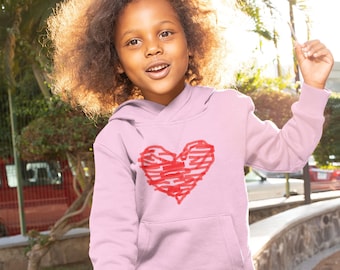 Kids Scribble Heart Hoodie