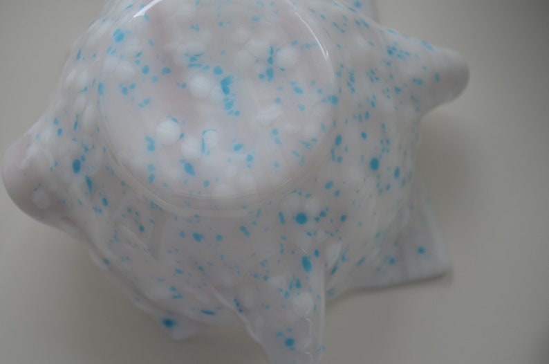PurpleBlueWhite Handmade Fused Glass Bowl 6 Inches