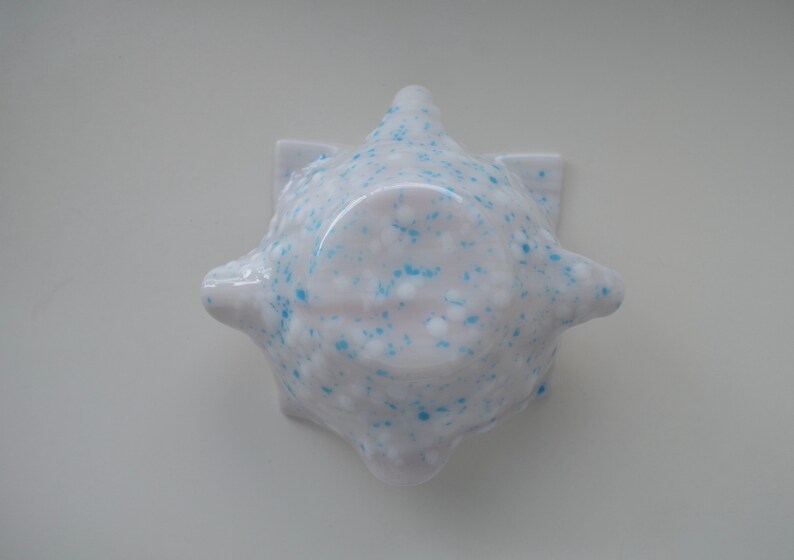 PurpleBlueWhite Handmade Fused Glass Bowl 6 Inches