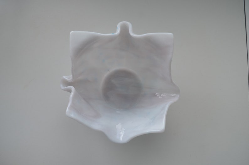 PurpleBlueWhite Handmade Fused Glass Bowl 6 Inches