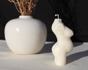 Blossoming Motherhood: Pregnant Female Torso Candle, 100% Soy Wax