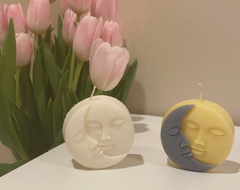Lunar Solstice: Half Sun Half Moon Candle, 100% Soy Wax