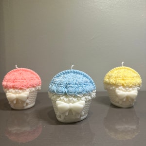 Rose basket candle | flower candle | bouquet candle