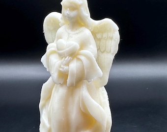 Angel Prayer Candle | Guardian Angel Decor | Spiritual Faith (4.3in tall)