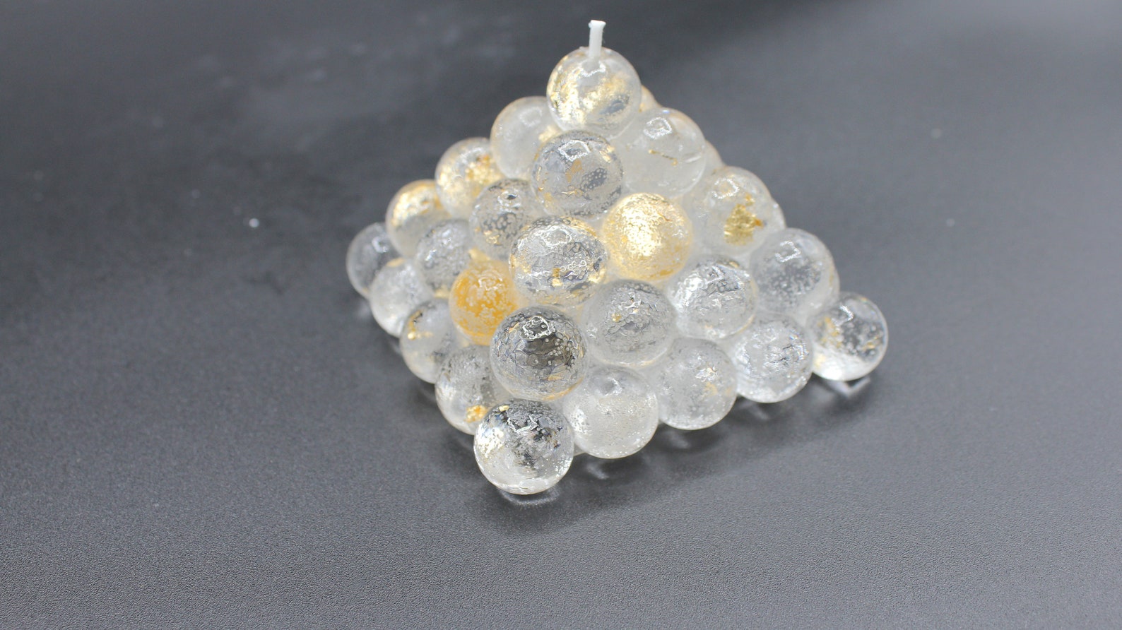Pyramid Bubble Gel Candle Gel Wax Candle Gold Flake Candle Etsy